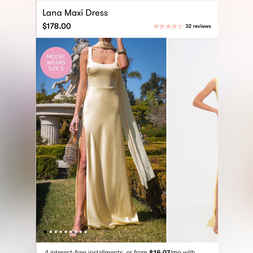 Show Me Your MuMu Satin Maxi Dress in Pale Yellow